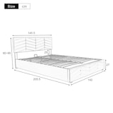 thumbnail of Merax Hydraulisches Polsterbett 140x200 Stauraumbett Doppelbett aus Samt mit Höhenverstellbares Kopfteil & Lattenrost Beige