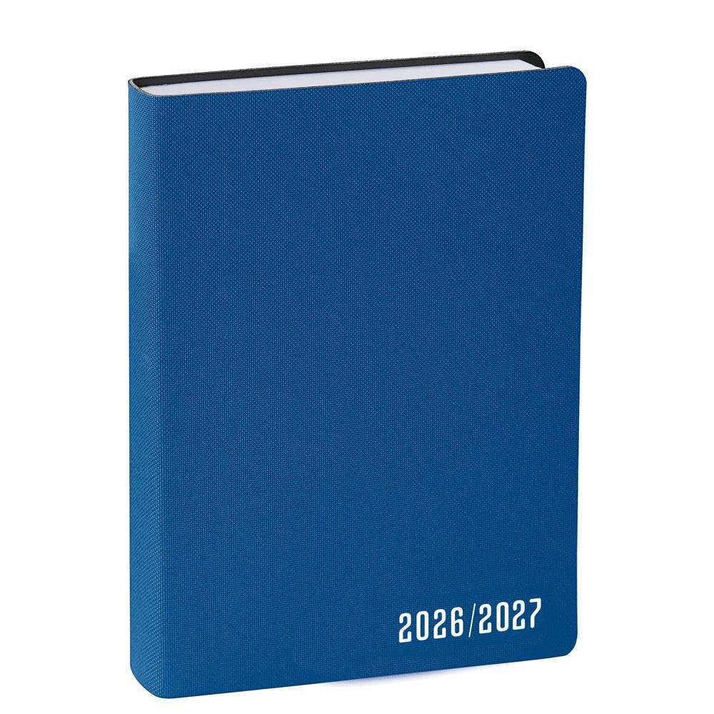 Quo Vadis - Agenda année scolaire - 2026-2027 - Journalier - Multilingue - Galaxy - Bleu - août à juillet - 12x17 cm - Papier Clairefontaine blanc
