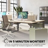 thumbnail of Bisley Cito Schreibtisch 200x80 cm, Tischplatte in Buche, O-Gestell in Silber - Bürotisch & Computertisch, PC Tisch für's Büro, Arbeitshöhe: 74 cm