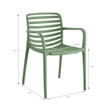 thumbnail of METRO PROFESSIONAL Silla apilable con reposabrazos Gastro Elaria, plástico, verde oliva