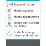 thumbnail of Schild I Hinweisschild Abstand halten Hände waschen..., mit Symbolen, Kunststoff, 300x400mm