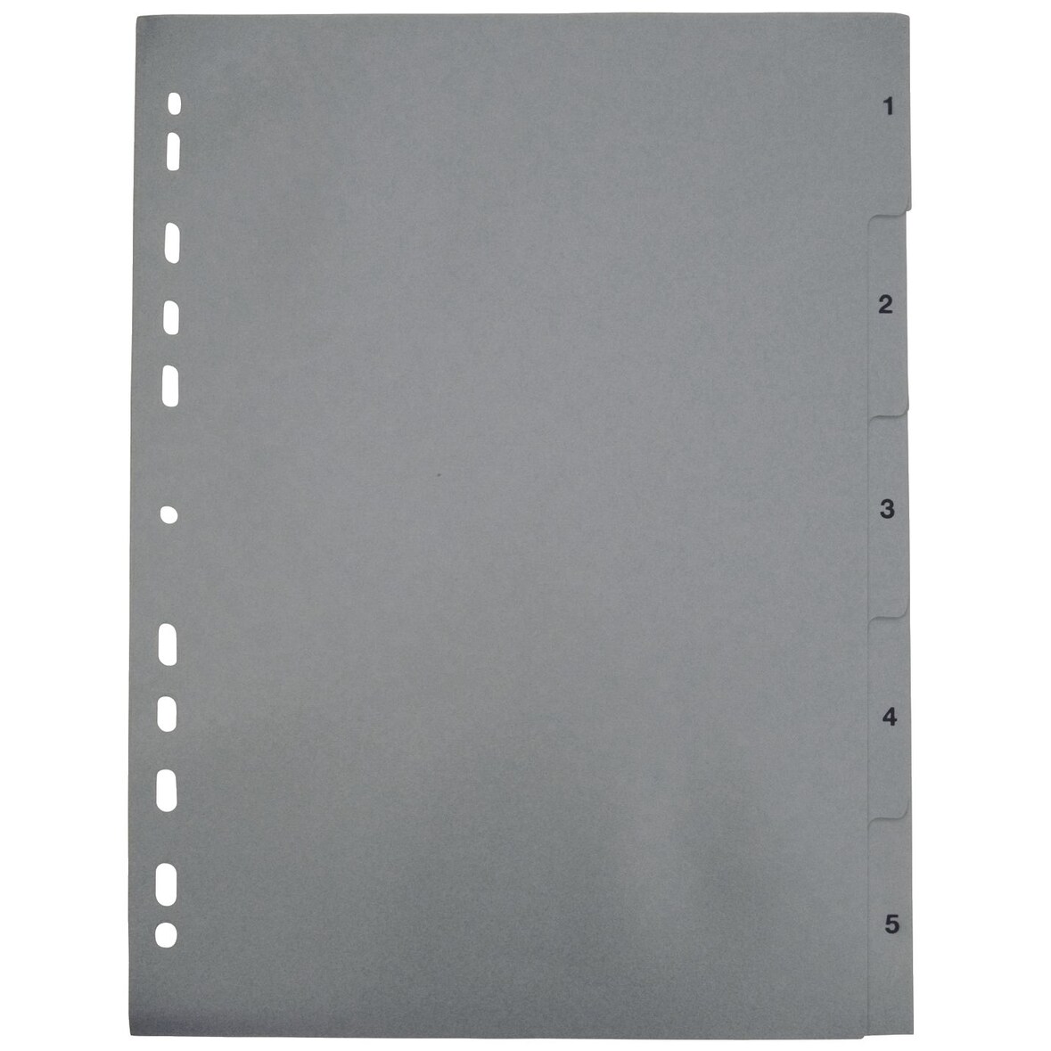 190 Zahlenregister - 1 - 5, PP, A4, 5 Blatt, grau