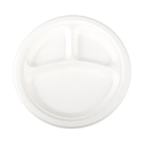 thumbnail of 50x Teller 3-geteilt aus Bagasse, naturweiß, rund Ø26cm, 50Stk. 