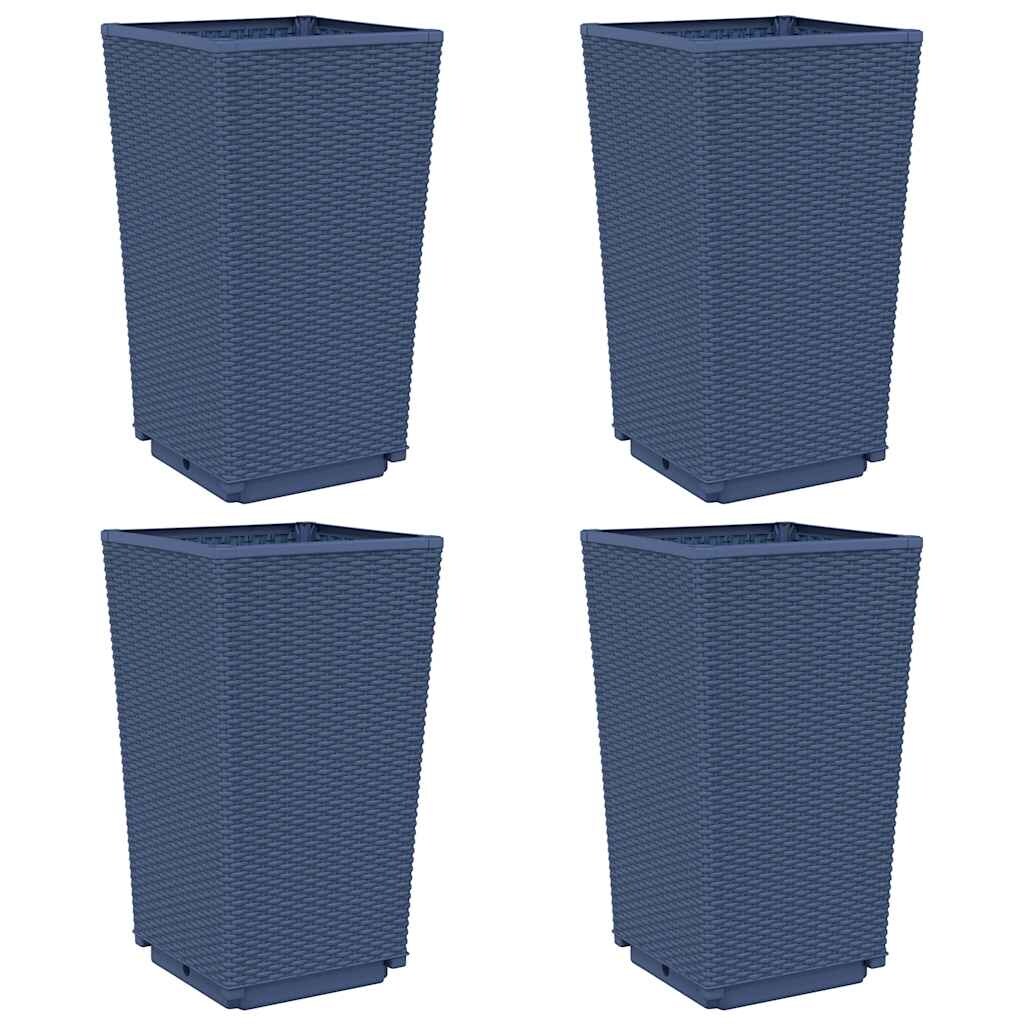 vidaXL Pflanzkübel 4 Stk. Blaugrau 32,5x32,5x57 cm PP