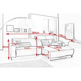 thumbnail of KAWOLA Sofa YORK Leder Life-line cherry Rec rechts Fuß Metall Chrom matt mit Sitztiefenverstellung