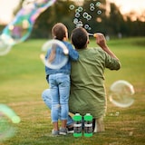 thumbnail of Relaxdays Seifenblasen Nachfüllflasche, 2er Set, je 1 Liter Seifenblasenflüssigkeit, für Seifenblasenmaschine, grün