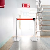 thumbnail of 2x Colonnina segnapercorso con nastro retrattile rosso Barriere retrattili