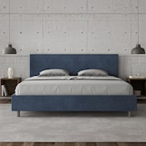 thumbnail of Letto Matrimoniale King size contenitore imbottito 180x200 microfibra blu Adele