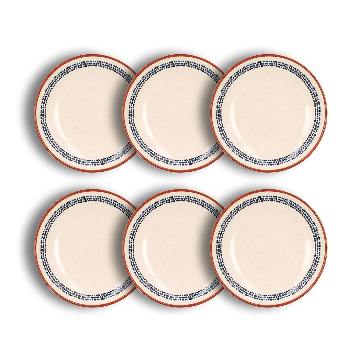 Novastyl - Lot 6 assiettes creuses amatxi 21cm en faience blanc