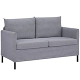 thumbnail of HOMCOM Sofá de 2 Plazas Tapizado en Lino Sintético Sillón Biplaza de Salón con Cojines Acolchados Desenfundables Reposabrazos Acero 130x67x76