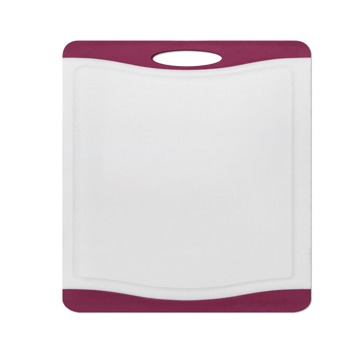 Tarrington House Schneidebrett, Kunststoff, 44.5 x 30.5 cm, mit Saftrille, weiß/rot