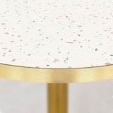 thumbnail of Restootab - Tischplatte Ø80 Dekor Terrazzo cassata Kanten messingfarben