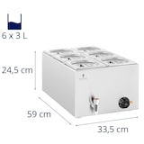 thumbnail of Royal Catering - Royal Catering Bain-Marie Professionnel 15 l 600 W 6 x GN 1/6 avec Couvercles Robinet De Vidange Chauffe-Plat Électrique