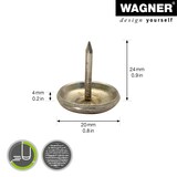thumbnail of WAGNER Nagelgleiter/Möbelgleiter 4tlg. - Ø 20 x 4/24 mm, Stahlgleiter, messing, zum Nageln, für robuste Böden - 15112199