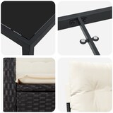 thumbnail of vidaXL 7-teiliges Garten-Esszimmer-Set mit Kissen - Schwarz, Poly-Rattan