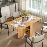 thumbnail of HOMCOM Mesa de Sala de Jantar Dobrável com Rodas Mesa Multifuncional para Sala de Jantar com 3 Formas 140x80x74cm Madeira