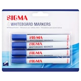 thumbnail of SIGMA Whiteboard marker, blauw, ronde punt, lijndikte: 3 mm, geurloos, 4 stuks