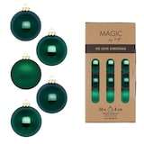 thumbnail of 36 Weihnachtskugeln Glas 4cm matt & glänzend Christbaumkugeln Weihnachtsbaumkugeln Weihnachten Christbaumschmuck Weihnachtsbaumschmuck Dunkelgrün