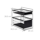 thumbnail of Relaxdays Schubladenregal, mit 2 Körben, Unterschrank Organizer, Küche und Bad, Korbauszug, HBT 39,5x25x40,5 cm, schwarz