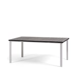 thumbnail of Buitentafel THOMAS rechthoekig 180x90 cm, stalen frame en houtlook latten, 6 zitplaatsen, modern design voor tuin of terras – Wit/Leisteen