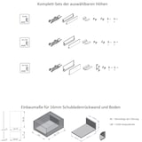 thumbnail of Glas Schubladensystem Vollauszug Soft Close Schubladenauszug L 350mm H 120mm