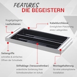 thumbnail of bümö Schreibtisch Organizer Schublade aus Metall in schwarz mit Schreibwareneinsatz - Unterbau Ablage einfach unter dem Tisch montierbar,