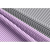 thumbnail of Baumwolle Bettwäsche 200x220 cm Lila Violett Grau gestreift Wendeseite Reißverschluss 3 tlg