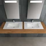 thumbnail of Alpenberger Gäste WC Waschtisch | Waschbecken 70 cm Breit | Einbauwaschbecken Aufsatzwaschbecken Eckig | Keramik Handwaschbecken mit Nano und Überlauf