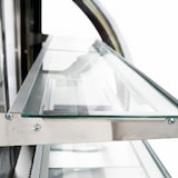 thumbnail of Romux® Kühlvitrine für Konditorei Standgerät 2 Böden Gebogenes Glas Schwarz 300 Liter Umluftkühlung | Professionelle Vitrinen
