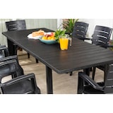 thumbnail of Ausziehbarer Tisch 180/240x90 cm, Stahl, Holzoptik-Top, 10 Plätze, Garten/Terrasse – THOMAS XL – Anthrazit