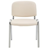 thumbnail of Chaise visiteur Ken en similicuir et piètement en métal chromé Crème