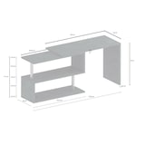 thumbnail of Dmora Schreibtisch Dascagn, Eck-PC-Schreibtisch, Mehrzweck-Bürotisch, 100 % Made in Italy, 120 x 50 x 75 cm, glänzendes Weiß