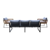 thumbnail of Tarrington House Conjunto de exterior Ateo, 4 piezas, aluminio / madera de teca, 2 sillas, 1 sofá de 3 plazas, 1 mesa de centro, multicolor