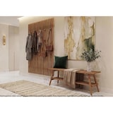 thumbnail of MCA Panel de armario HWC-P56, armario de pared Barra de armario armario de madera, 8 ganchos madera maciza 120x21cm, roble