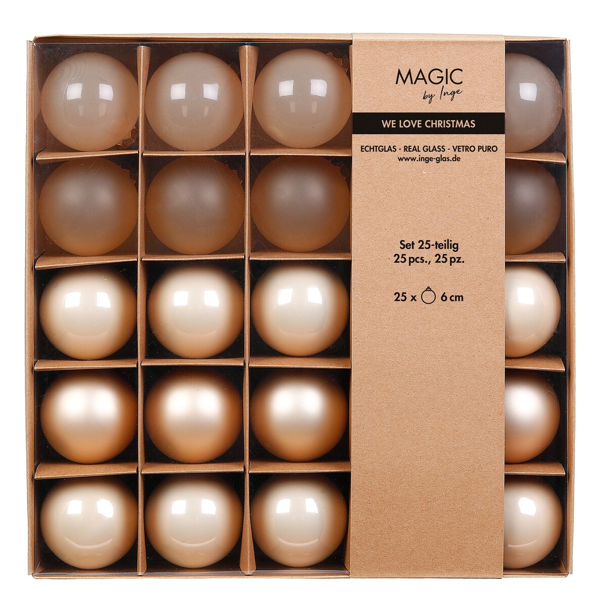 25 Weihnachtskugeln Glas 6cm matt glänzend transparent Christbaumkugeln Weihnachtsbaumkugeln Weihnachten Christbaumschmuck Weihnachtsbaumschmuck