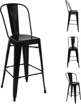 thumbnail of 4er-Set Barhocker mit Lehne | Sitzhöhe 77cm | Metall Industriedesign | Schwarz | Barstuhl Tresenhocker mit Lehne