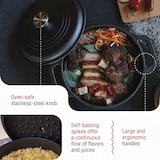 thumbnail of Victoria Forno Holandês Indução Ferro Fundido Esmaltado 25cm, Panela 3,8L sem PTFE e PFOA, VIC-32296, Preto