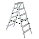 thumbnail of Doppelleiter/Bockleiter aus Alu 2x6 Stufen, max. erreichbare Arbeitshöhe 3300 mm