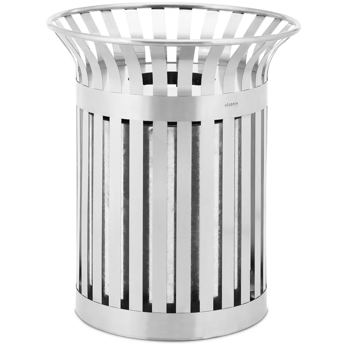 Helloshop26 - Lixeira externa redonda larga de aço galvanizado e aço inoxidável 73 x 73 x 85 cm modelo 14_0009750