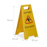 thumbnail of Relaxdays Rutschgefahr Aufsteller, 2er Set, klappbar, beidseitig beschriftet, Kunststoff, Warnschild vor Glätte, gelb