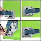 thumbnail of Rodas em borracha maciça COSHANÓ 360º com placa metálica, rolamento duplo de esferas. capacidade 280kg. 3" / 76 mm