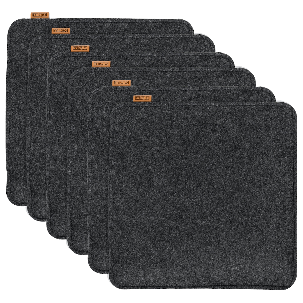 6 er Set Sitzkissen 6 Sitzauflage mit Antirutschnoppen 35 x 35 cm