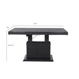 thumbnail of Tarrington House Malin in hoogte verstelbare tafel, polyrattan/glas, steeneffect, 131 x 76 cm, rechthoekig, grijs