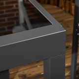 thumbnail of mesa de jardín extensible de aluminio mesa de comedor rectangular con encimera de vidrio templado carga 50 kg para terraza 80-160x80x75 cm