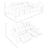 thumbnail of Angel Cerdá 3-zits relaxsofa in grijs leer 6210C 216 x 110 x 98