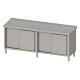 thumbnail of Stalgast Arbeitsschrank mit Schiebetüren 2000x700x850 mm, mit Aufkantung, verschweißt