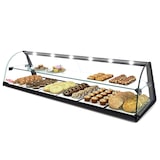 thumbnail of MBH - Vetrina espositiva neutra professionale Snack 84 cm 1 ripiani vetri curvi. Espositore neutro con LED porta brioches per bar e pasticceria.