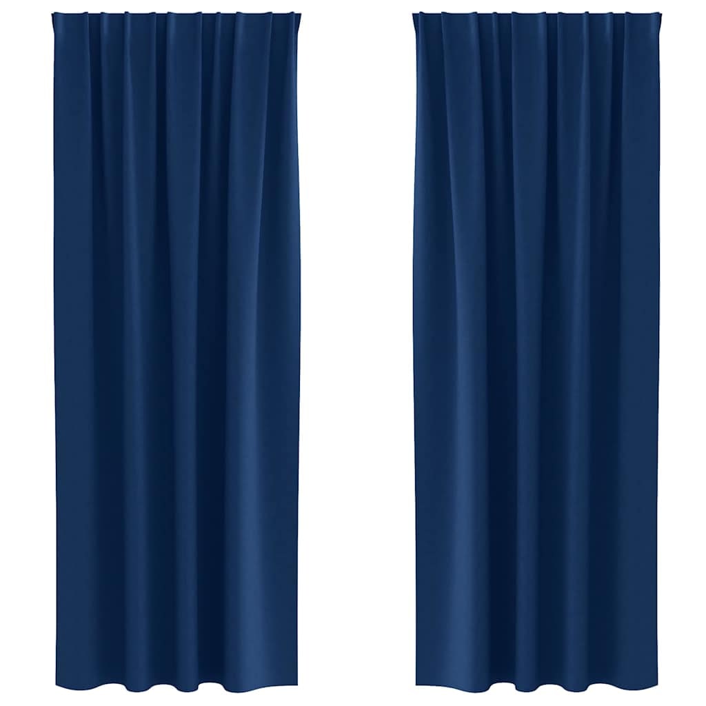 vidaXL Verdunkelungs-Vorhänge mit Ringen 2 pcs Dunkelblau 260 x 140 cm