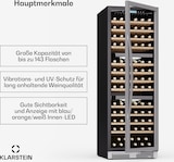 thumbnail of Klarstein Vinovilla Trio Weinkühlschrank | 144 Flaschen | 3 Zonen | 38 dB | 12 Regale | Kompressor | 413 Liter Edelstahl