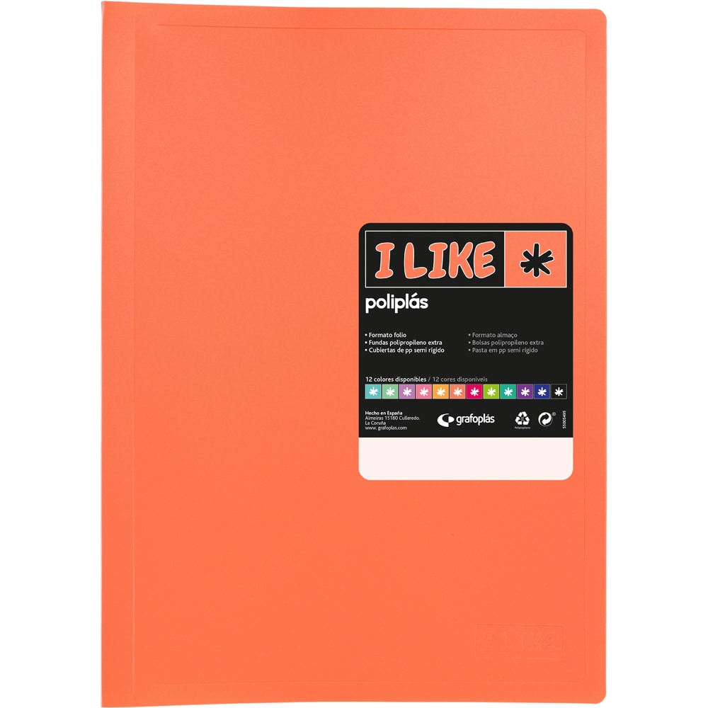 Pasta com 40 capas Poliplás “LIKE” Coral